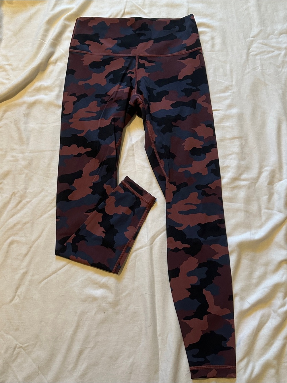 lululemon athletica Burgundy & Navy Camo High-Rise WunderUnder Leggings
